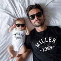Custom Name & Year Dad Baby Matching Shirts