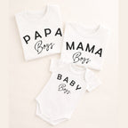 papa mama baby boss matching shirts family outfit mom dad baby set