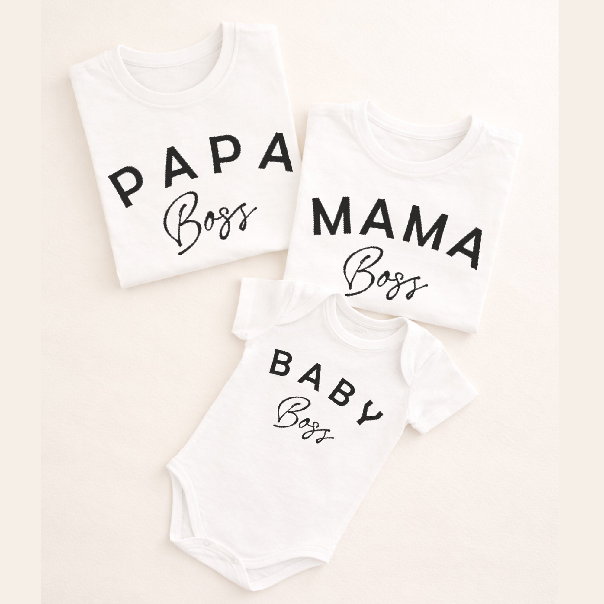 papa mama baby boss matching shirts family outfit mom dad baby set