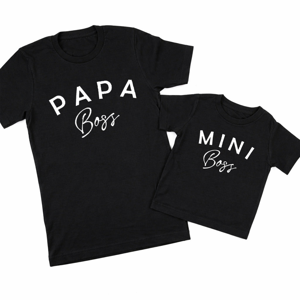 Papa Mama Baby Boss Matching Shirts