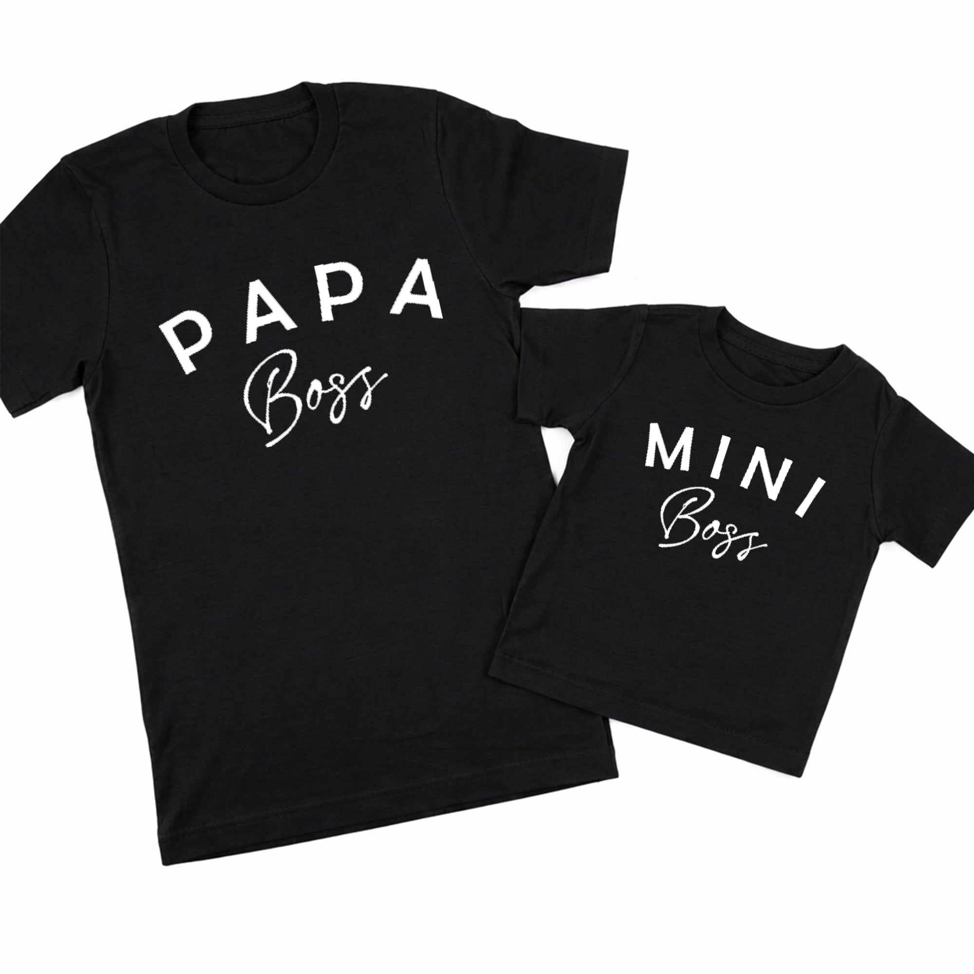 Papa Mama Baby Boss Matching Shirts