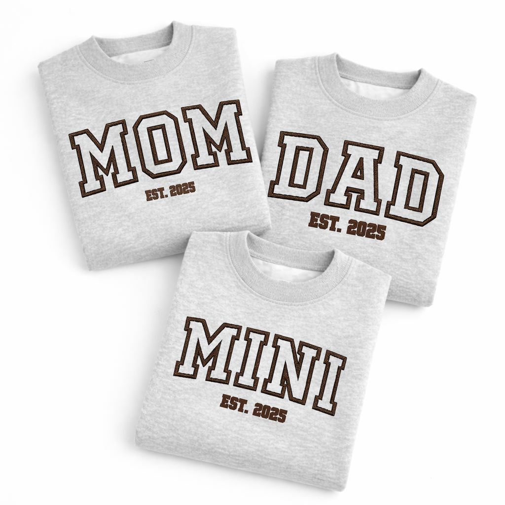 Mom Dad Mini Embroidered Shirts – Matching Family Set