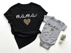 Mama Mini Matching Set, Baby Shower Gift, Mama T shirt, Mini Bodysuit, Mini Toddler, Mini Youth, New Mom Gift Idea, Baby and Mama, Newborn