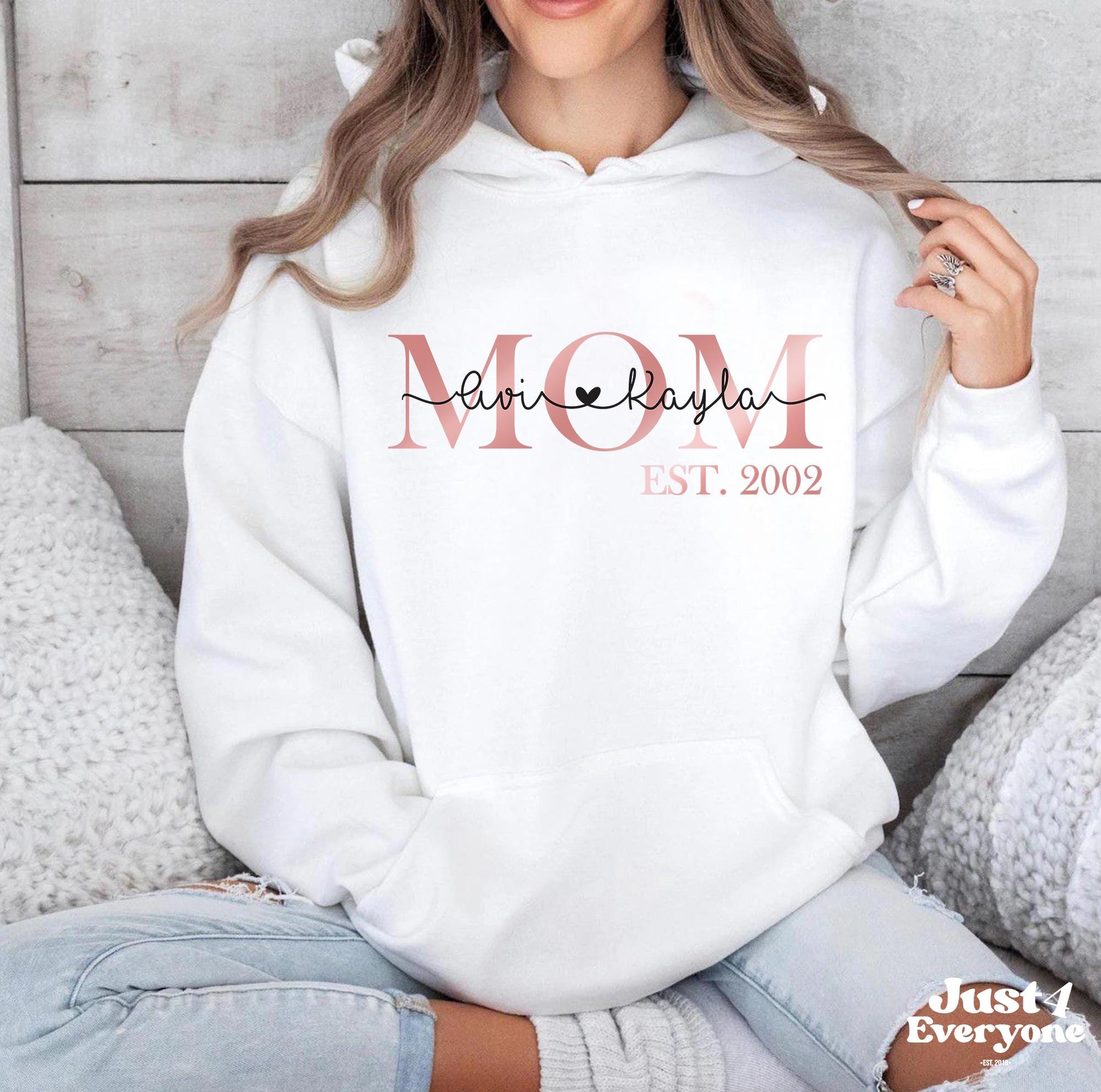 Mama Est Hoodie, Mom Established Sweatshirt Custom Year, Personalized Mama Sweater, New Mom To Be Gift, Mama Sweatshirt With Kids Names