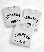 Custom Family Sweatshirts with Name and Year, Personalized Last Name Crewneck, Matching Family Shirts, Established Year Gift