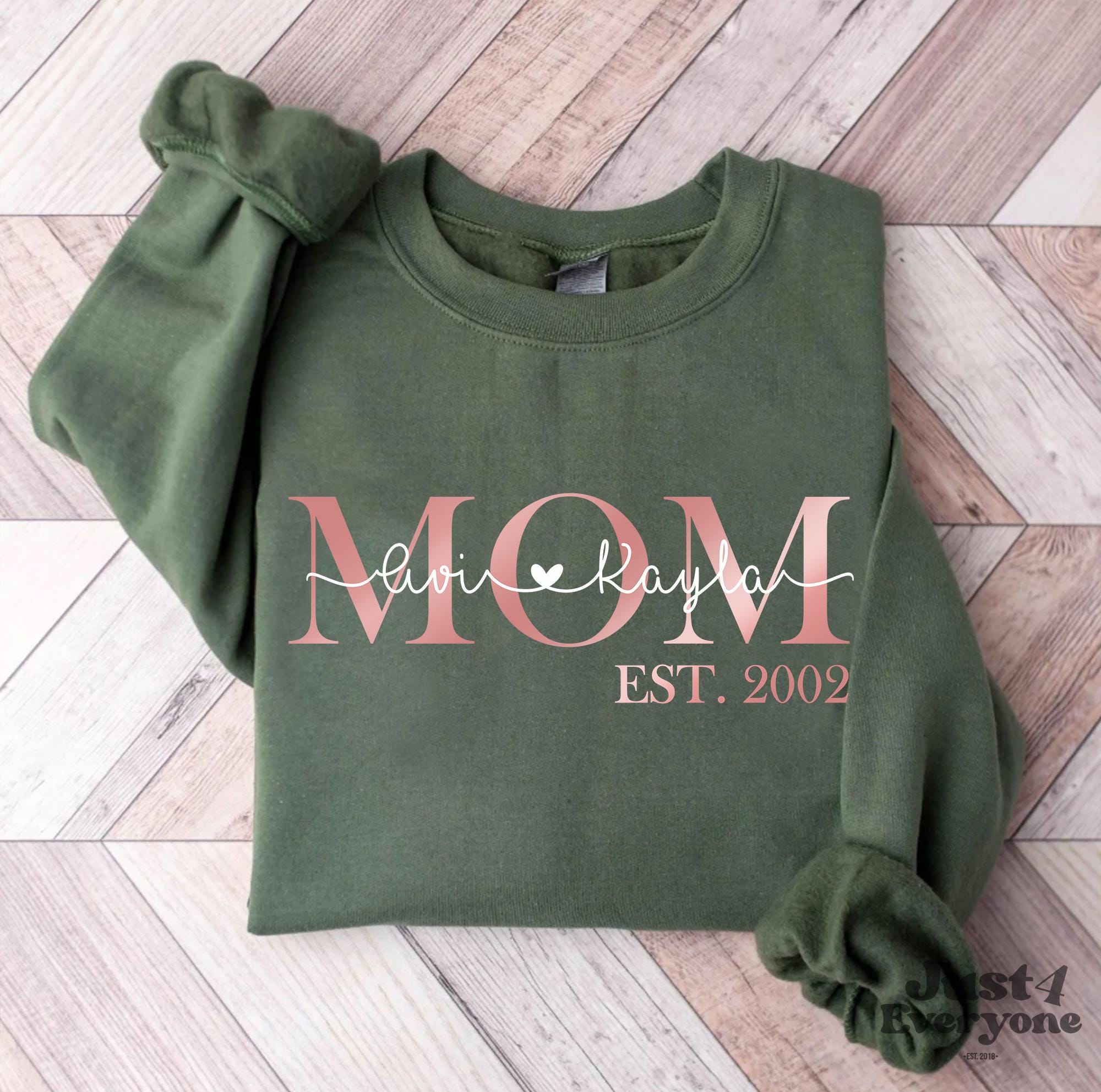 Mama Est Hoodie, Mom Established Sweatshirt Custom Year, Personalized Mama Sweater, New Mom To Be Gift, Mama Sweatshirt With Kids Names