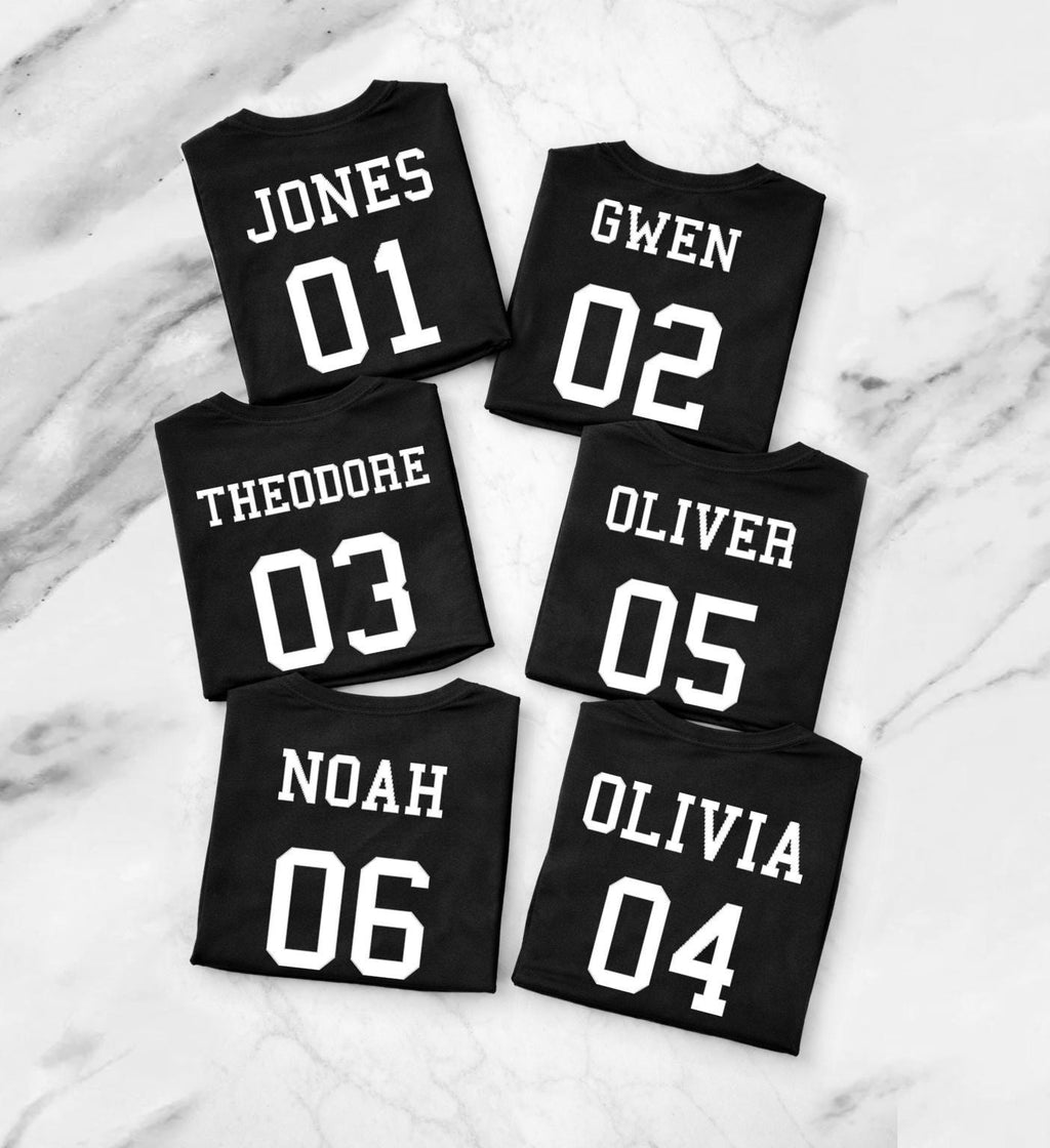 Custom Name and Number Shirt, Personalized Family Matching Shirts, Kids and Adult T Shirts, Custom Team Style Sweatshirt