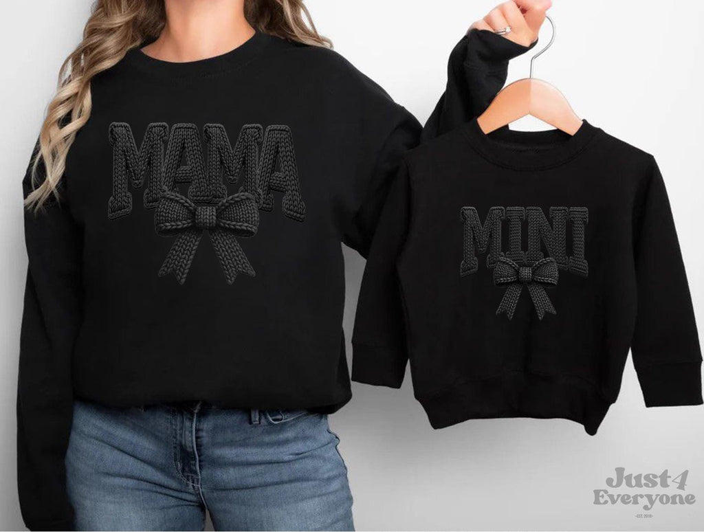 Mama And Mini Coquette Bow Sweatshirts, Mama and Mini Sweater, Matching Mom Daughter Outfit, Mother's Day Pullover, Birthday Gift for Mom