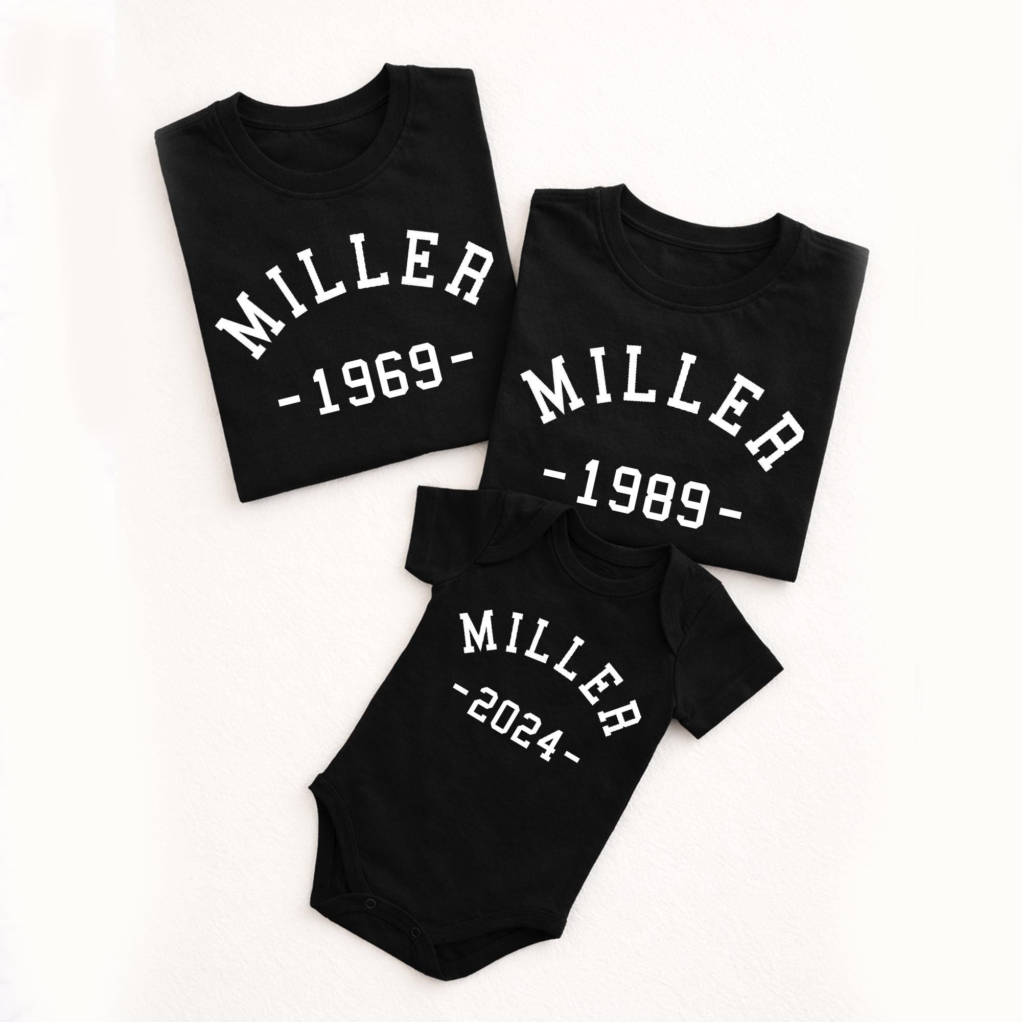 Custom Family Established Year Shirts, Personalized Last Name Sweatshirts, Matching Family Outfits, Mom Dad Baby Set Gift
