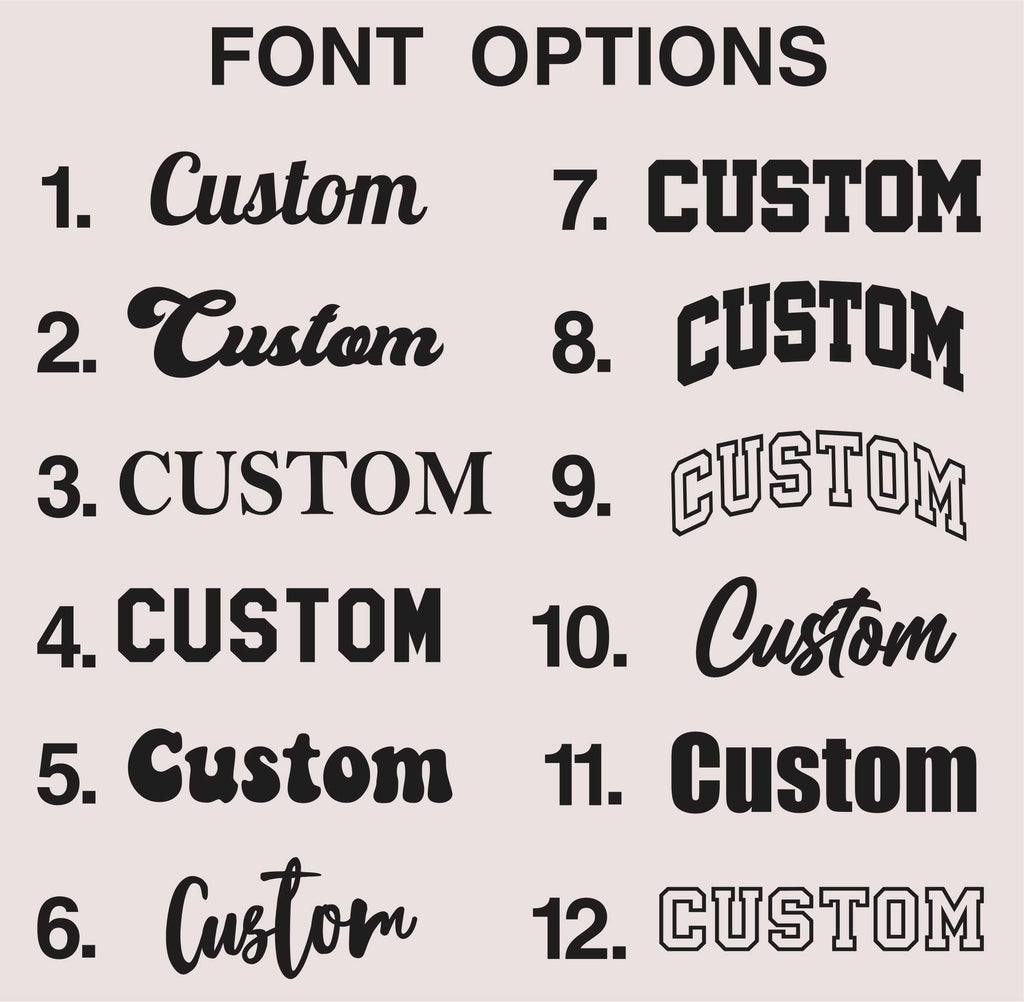 Personalized Custom Text T-Shirt or Baby Bodysuit – Choose Font & Color, Custom Name or Word Shirt