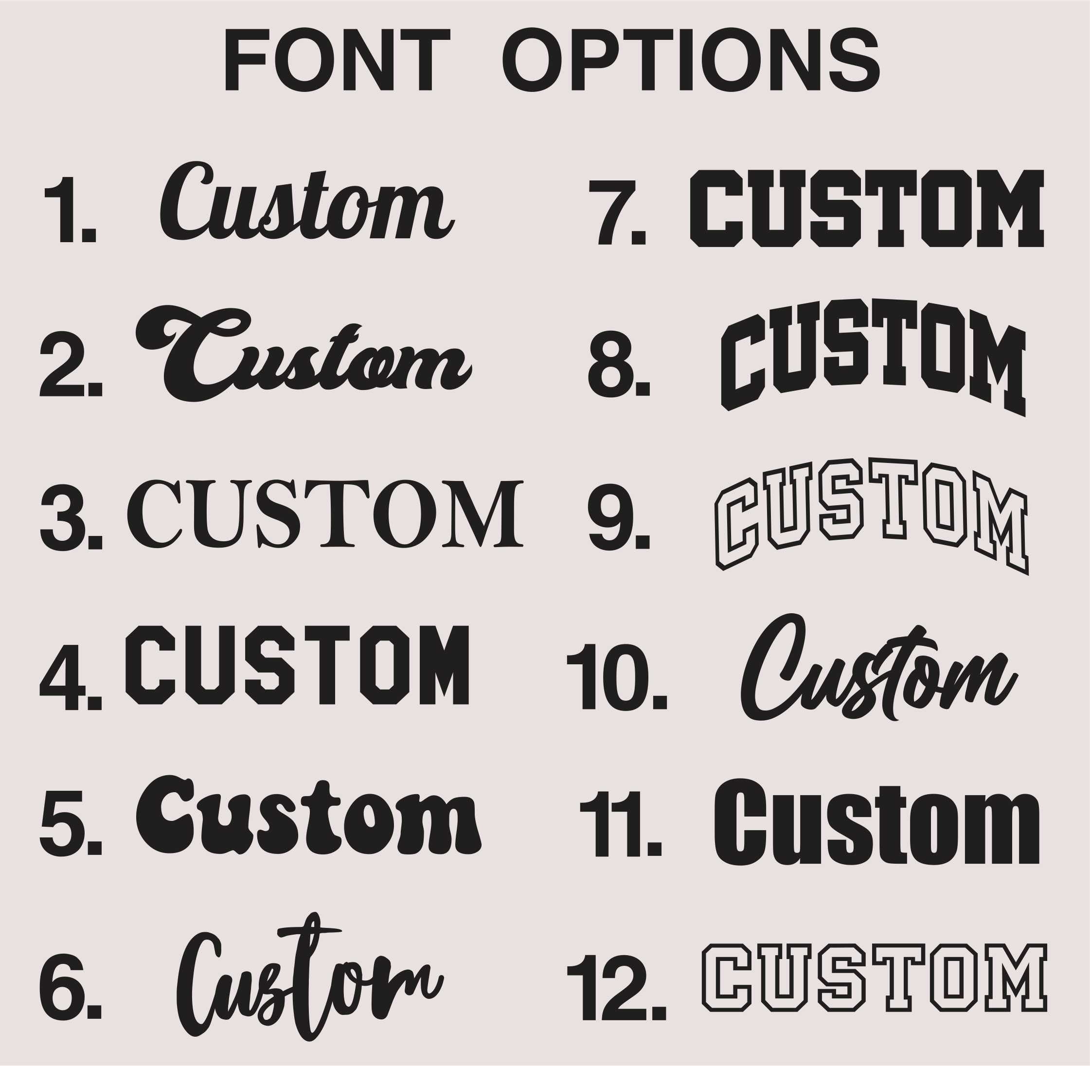 Personalized Custom Text T-Shirt or Baby Bodysuit – Choose Font & Color, Custom Name or Word Shirt