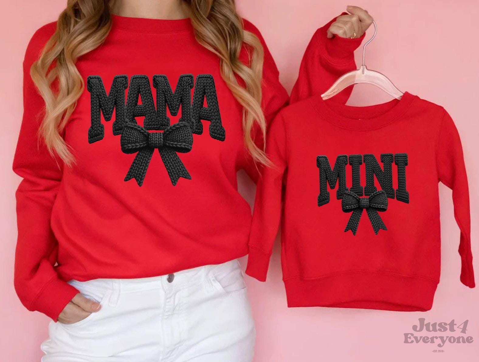 Mama And Mini Coquette Bow Sweatshirts, Mama and Mini Sweater, Matching Mom Daughter Outfit, Mother's Day Pullover, Birthday Gift for Mom