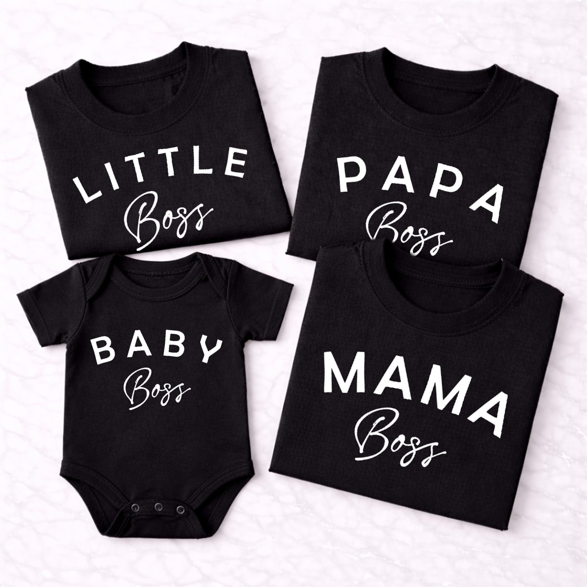 Boss Family Matching Shirts, Mama Papa Mini Baby Boss Set, Baby Boss Bodysuit, Matching Family Outfits, Funny Family Gift