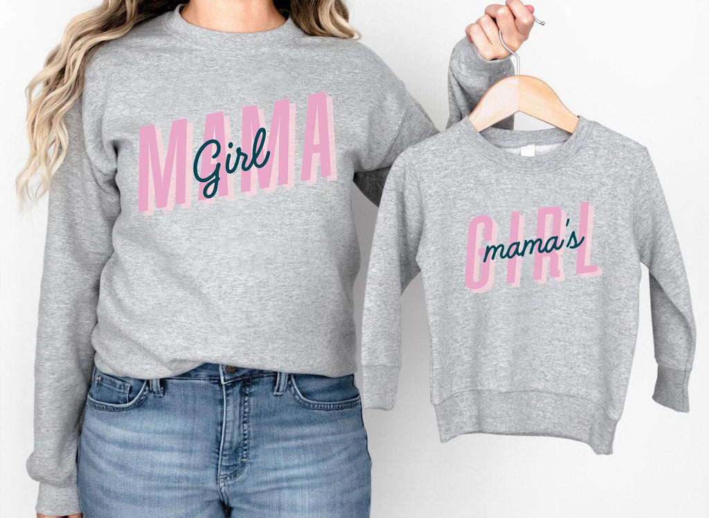 Mama and Mini Matching Sweatshirts, Mommy and Me Outfits, Mother Daughter Shirts – Girl Mama Gift, Family Matching Look