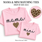 Mama and Mini Matching Sweatshirts with Leopard Heart Print