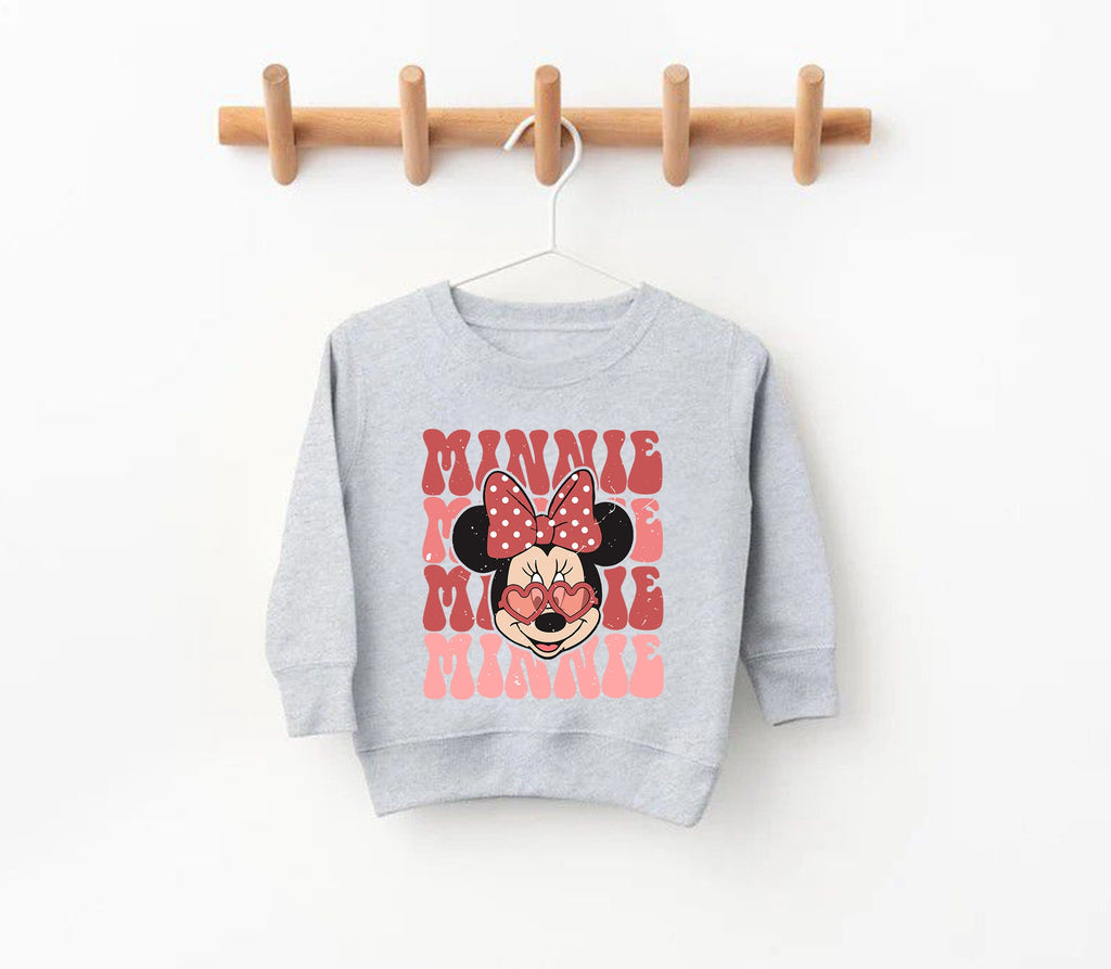 Disneyworld Valentines Kid Sweater, Minnie Sweater, Toddler Valentine, Valentine Sweater for Kids, alentine's Day Girls Toddler Sweatshirt