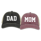 Mom and Dad Hats, Pregnancy Announcement Hat, Gender Reveal Hats, Pigment Dyed Baseball Caps, Unisex Hats, Vintage Style Caps, Matching Hats