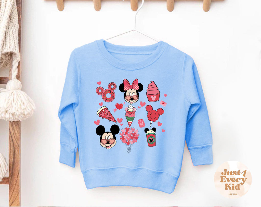Sweatshirt for Toddlers, Disneyworld Kid Sweater, Disney Minnie and Mickey Sweatshirt, Disneyland Snacks Sweater, Snacking Around The World