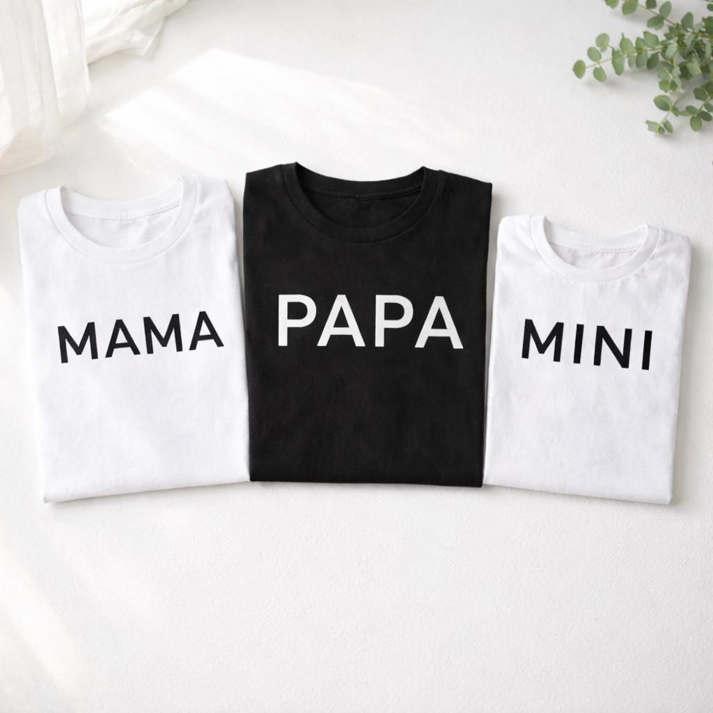 Family Outfit Shirt, Mama Papa Mini T-shirts, Family Matching Shirts, Mama and Mini, Baby and Kids Outfits, Mom Dad Mini Baby Shirt