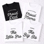 Proud Family Matching Shirts, Dad Mama Big Little Bro Sis Set, Personalized Family Shirts, Matching Sibling Outfits