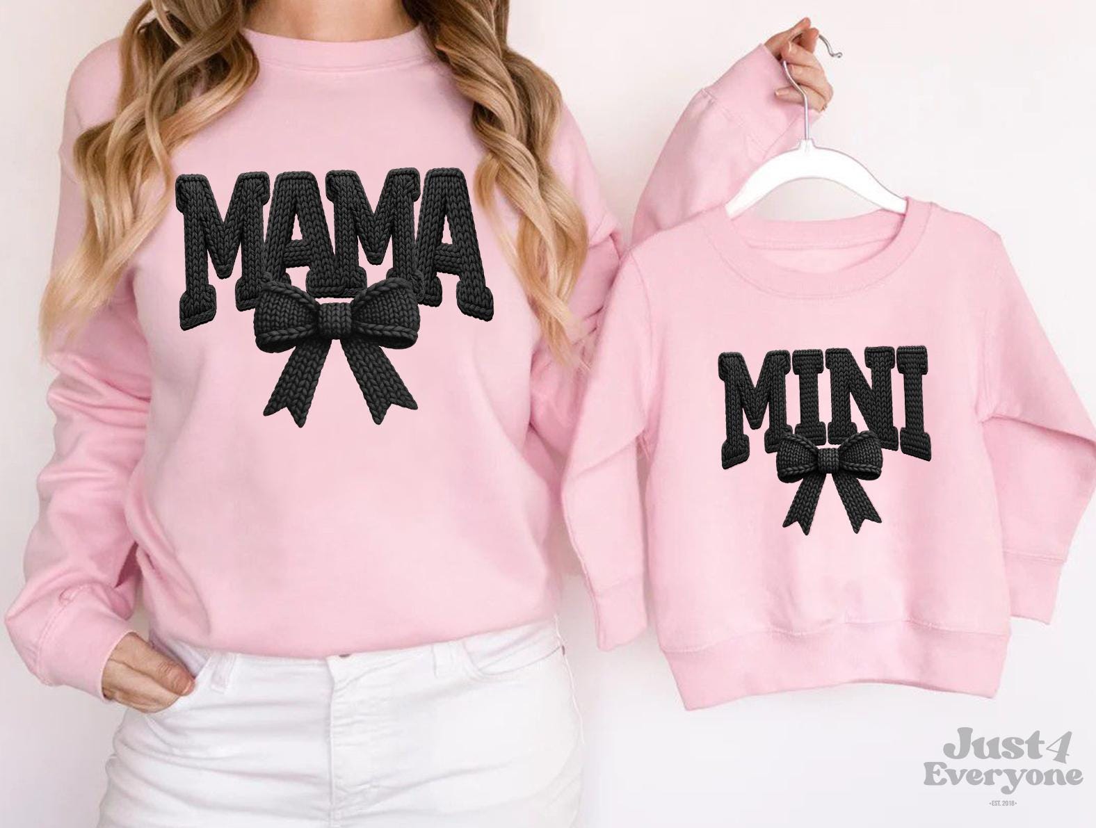 Mama And Mini Coquette Bow Sweatshirts, Mama and Mini Sweater, Matching Mom Daughter Outfit, Mother's Day Pullover, Birthday Gift for Mom