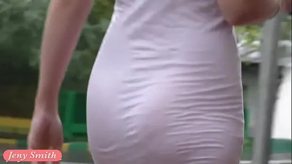 New Jeny Smith white see through mini dress in public total Movies