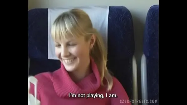 New Czech streets Blonde girl in train total Movies