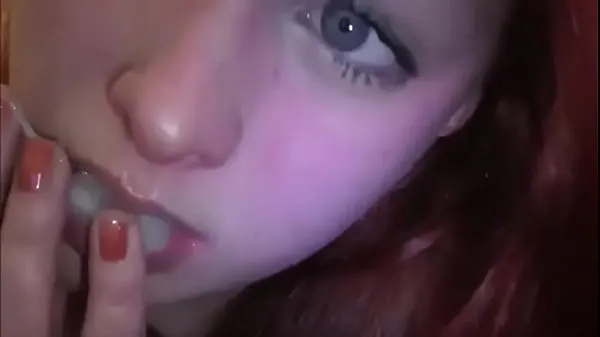 New Married redhead playing with cum in her mouth total Movies
