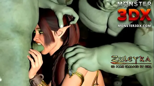New Cruel Goblin fucks imprisoned Elf Princess's ass. 3D Hentai total Movies