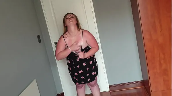 New Fat girl playing dress up by trying on different dresses total Movies