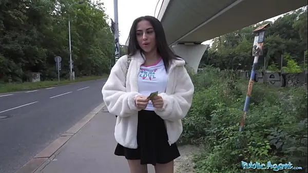 New Public Agent - Pretty British Brunette Teen Sucks and Fucks big cock outside after nearly getting run over by a runaway Fake Taxi total Movies