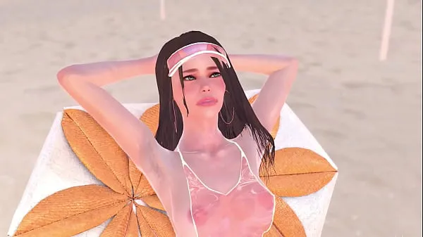 New Animation naked girl was sunbathing near the pool, it made the futa girl very horny and they had sex - 3d futanari porn total Movies