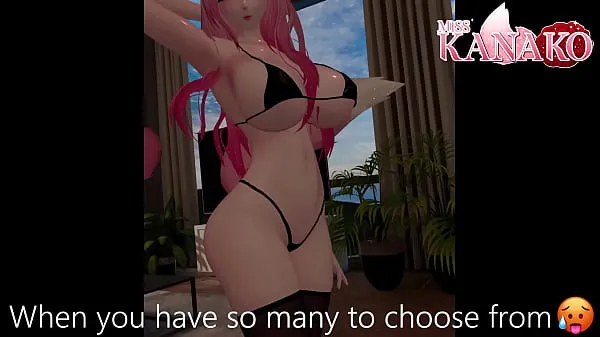 New Vtuber gets so wet posing in tiny bikini! Catgirl shows all her curves for you total Movies
